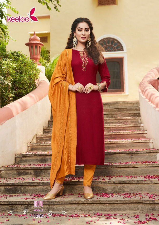 Keeloo Bittu 2 Rayon New Ethnic Wear Latest Kurti Pant With Dupatta Collection